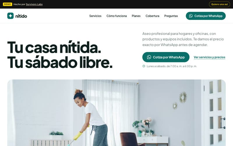 Página de ejemplo de Nítido