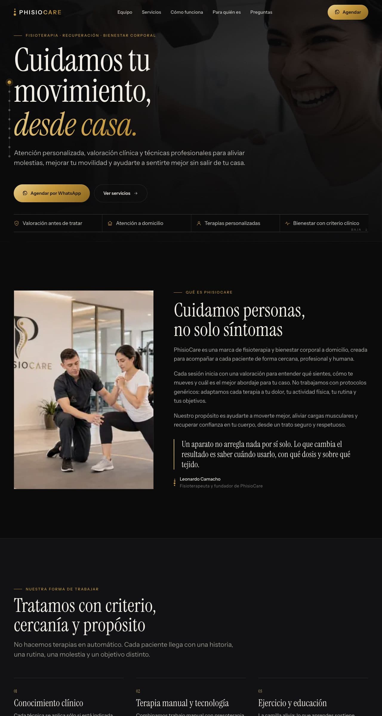 PhisioCare — Página web